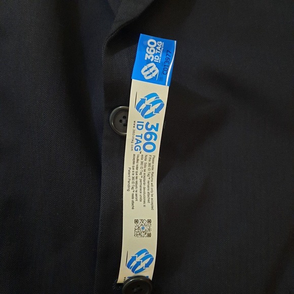 Mens Suit Jacket Blazer Sport Coat 46R 50" Navy Blue Stripe Wool USA Austin Reed - Picture 12 of 12